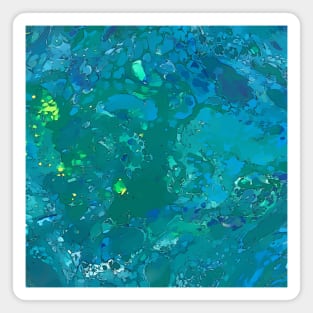 Blue Green Water, Acrylic Organic Textures - WelshDesignsTP001 Magnet